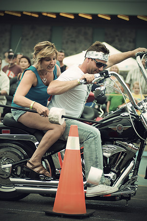 photo of a biker and partner during RIBFEST Thunder Bay