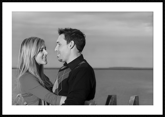 Framed picture of Ashley and Brad, Lake superior at Thunder Bay