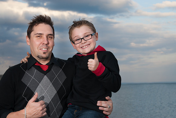 Father and son-happy family, marina park, thunder bay