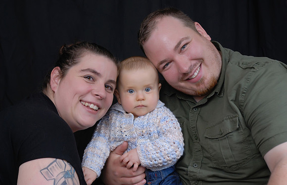 Baby first family photo