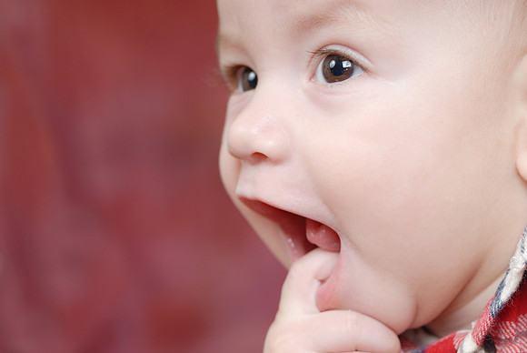 cute baby trying to crawl